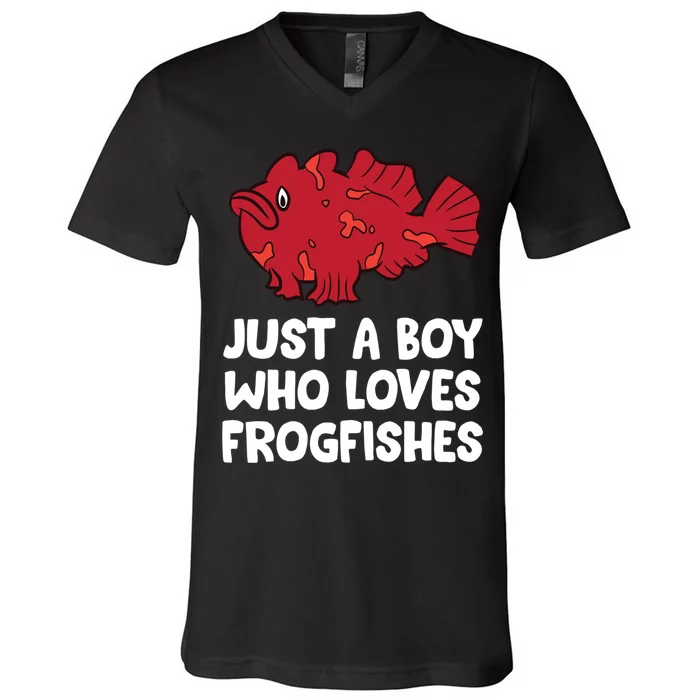 Just A Boy Who Loves Frogfishes V-Neck T-Shirt