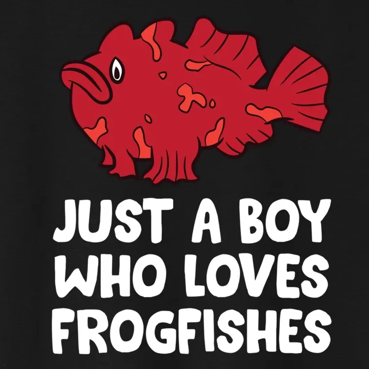 Just A Boy Who Loves Frogfishes Women's Crop Top Tee