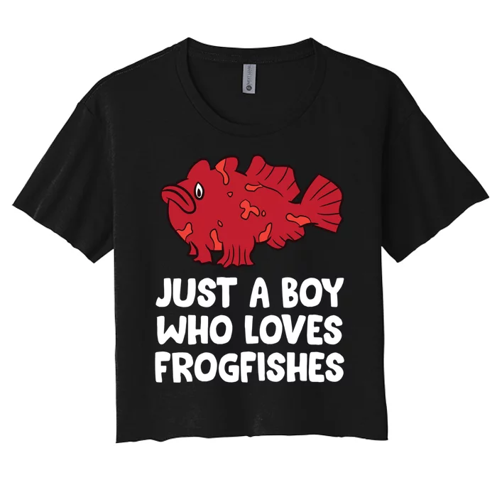 Just A Boy Who Loves Frogfishes Women's Crop Top Tee