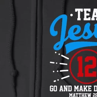 Jesus And Baseball Team Jesus Christian Matthew 2819 Verse Full Zip Hoodie