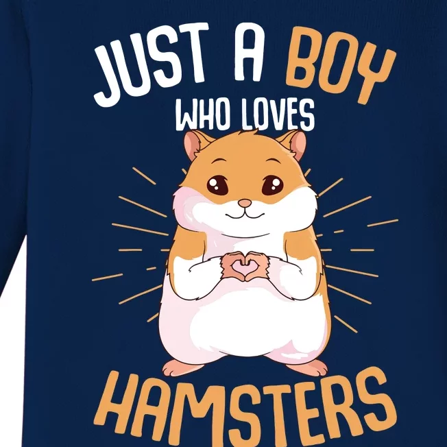 Just A Boy Who Loves Hamsters Hammy Boy Hamster Lover Baby Long Sleeve Bodysuit