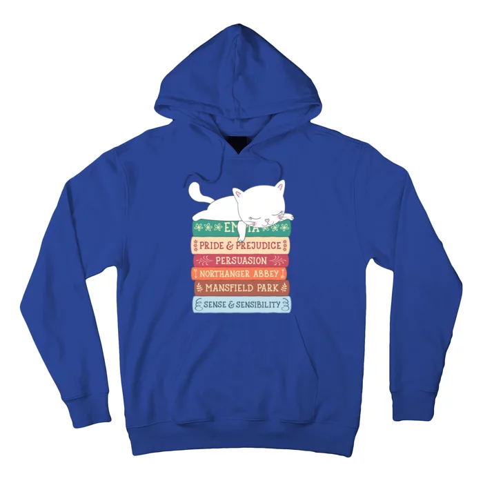 Jane Austen Book Stack Funny Literary Literature Gift Hoodie