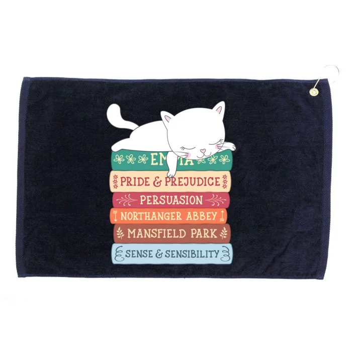 Jane Austen Book Stack Funny Literary Literature Gift Grommeted Golf Towel