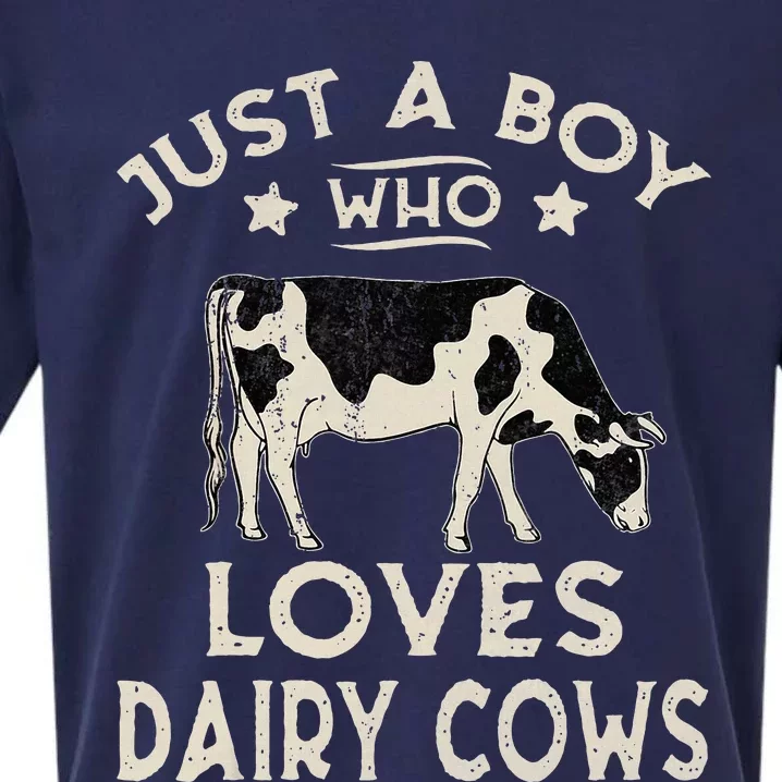 Just A Boy Who Loves Dairy Cows Funny Dairy Cow Lovers Sueded Cloud Jersey T-Shirt