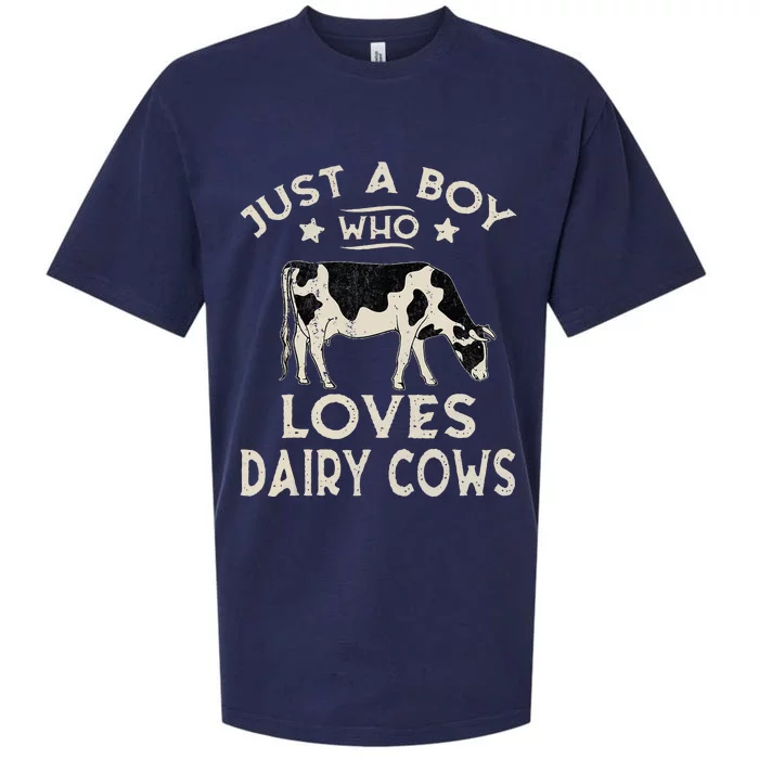 Just A Boy Who Loves Dairy Cows Funny Dairy Cow Lovers Sueded Cloud Jersey T-Shirt