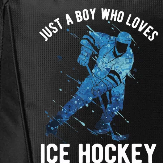 Just A Boy Who Loves Ice Hockey City Backpack