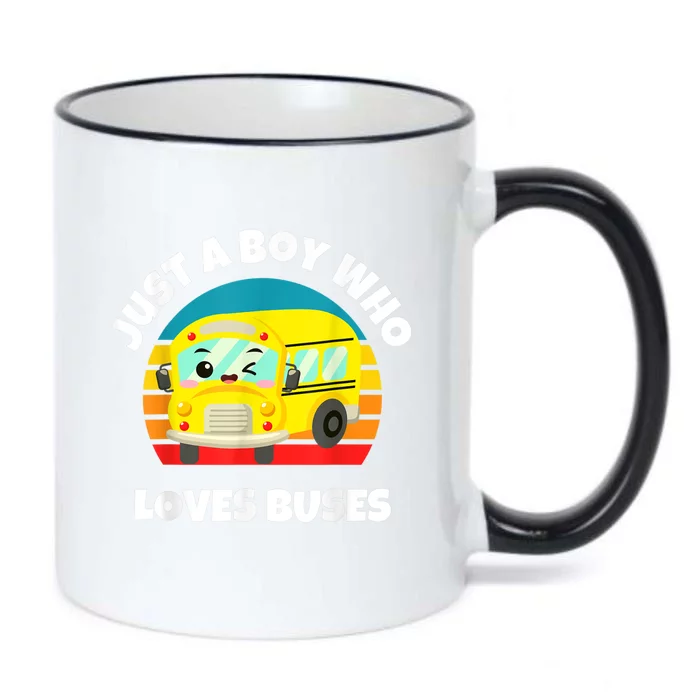 Just A Boy Who Loves Buses Birthday Yellow School Bus Lover Black Color Changing Mug