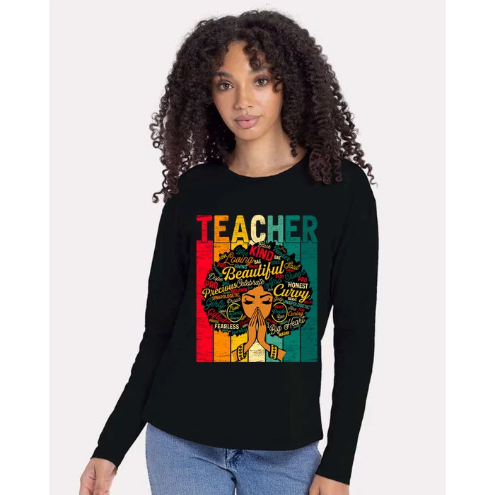 Juneteenth Afro Black History Month African American Teacher Gift Womens Cotton Relaxed Long Sleeve T-Shirt