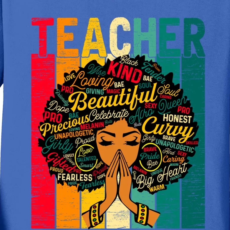 Juneteenth Afro Black History Month African American Teacher Gift Kids Long Sleeve Shirt