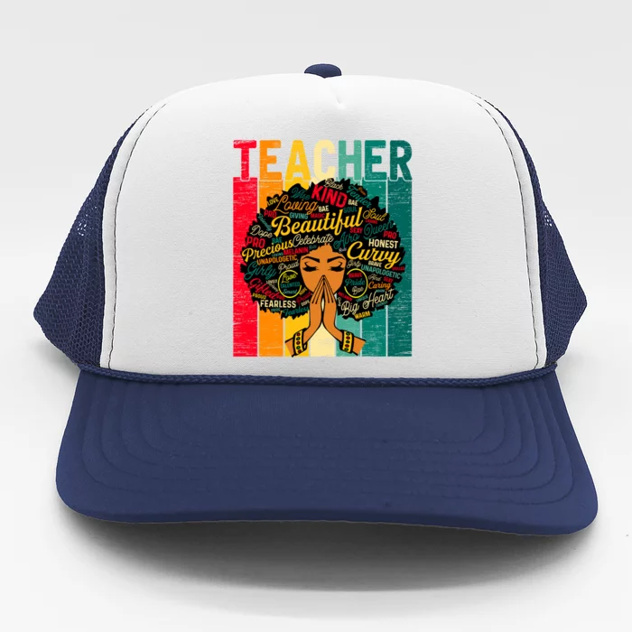 Juneteenth Afro Black History Month African American Teacher Gift Trucker Hat