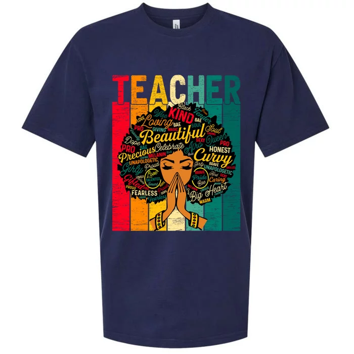 Juneteenth Afro Black History Month African American Teacher Gift Sueded Cloud Jersey T-Shirt