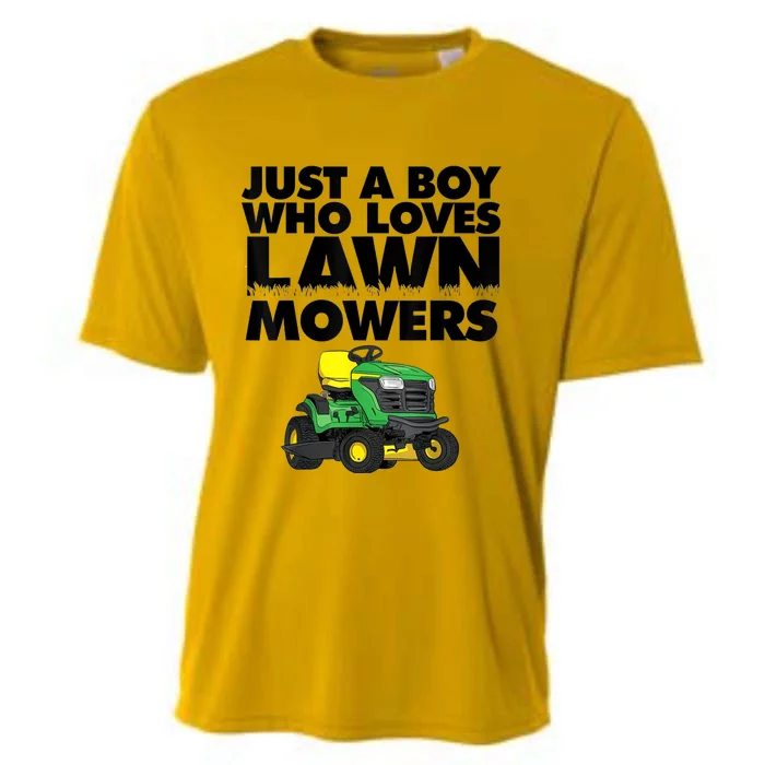 Just A Boy Who Loves Lawn Mowers Cooling Performance Crew T-Shirt