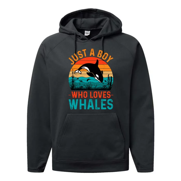 Just A Boy Who Loves Whales Performance Fleece Hoodie