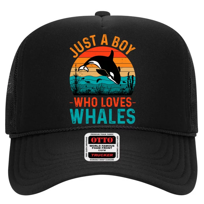 Just A Boy Who Loves Whales High Crown Mesh Trucker Hat