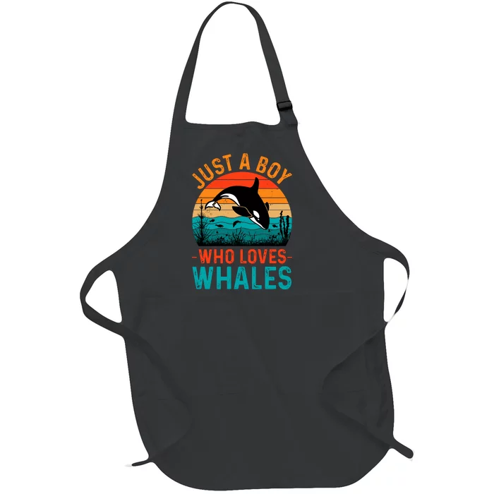 Just A Boy Who Loves Whales Full-Length Apron With Pocket