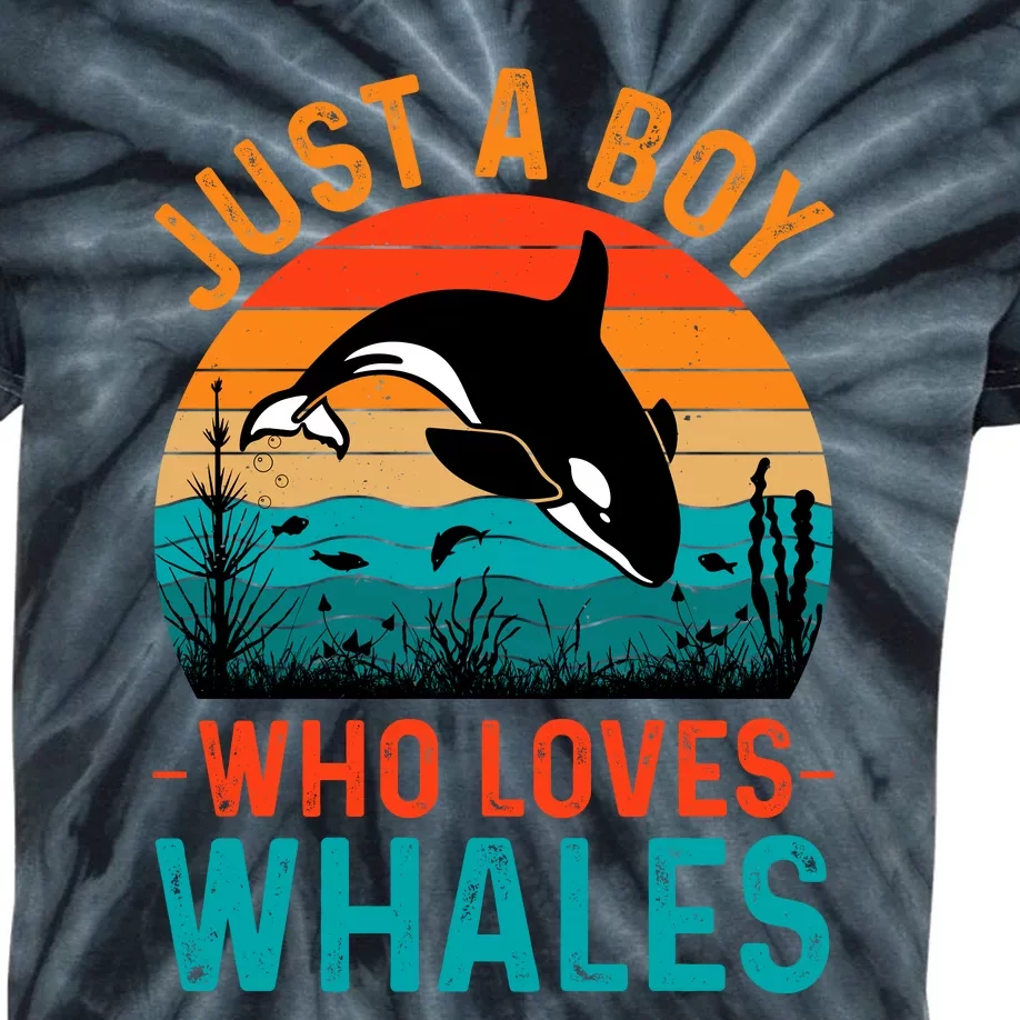 Just A Boy Who Loves Whales Kids Tie-Dye T-Shirt