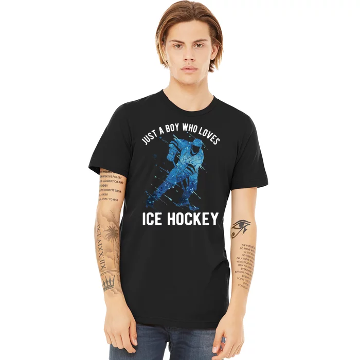 Just A_Boy Who Loves Ice Hockey Premium T-Shirt