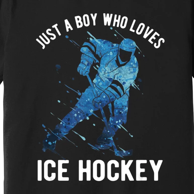 Just A_Boy Who Loves Ice Hockey Premium T-Shirt