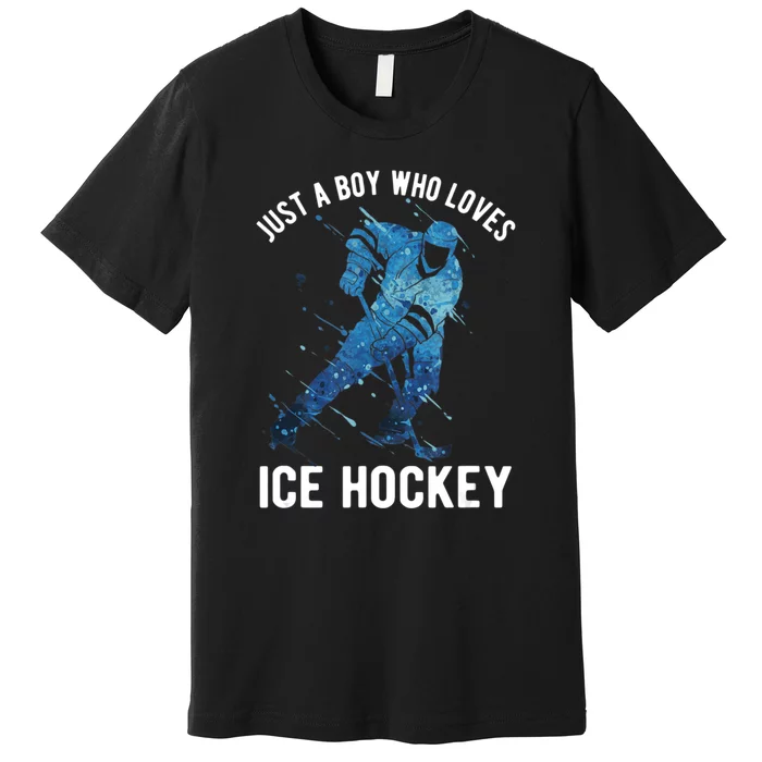 Just A_Boy Who Loves Ice Hockey Premium T-Shirt