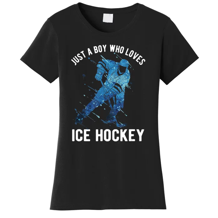 Just A_Boy Who Loves Ice Hockey Women's T-Shirt