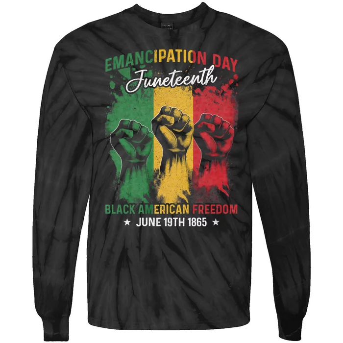 Juneteenth African Black American Freedom Day Tie-Dye Long Sleeve Shirt