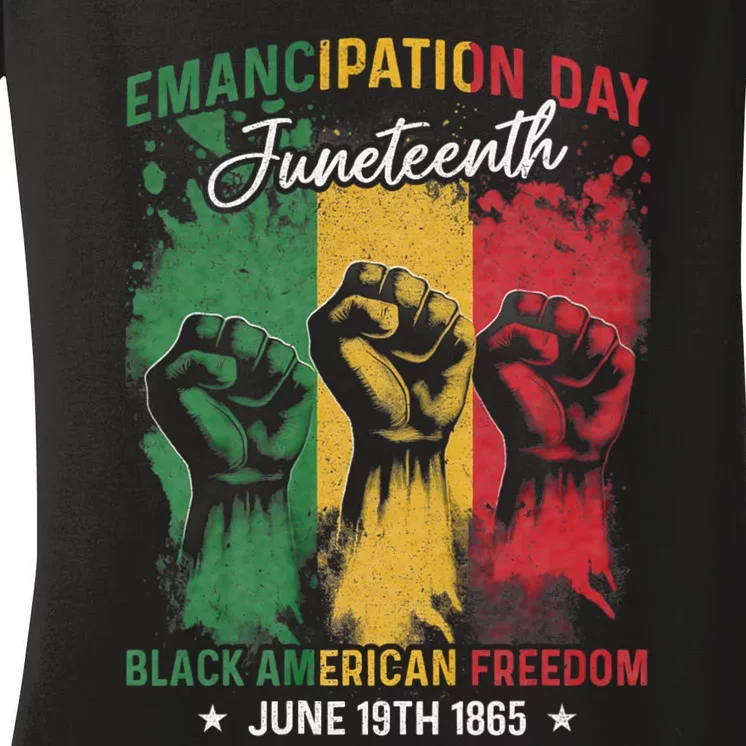 Juneteenth African Black American Freedom Day Women's V-Neck T-Shirt