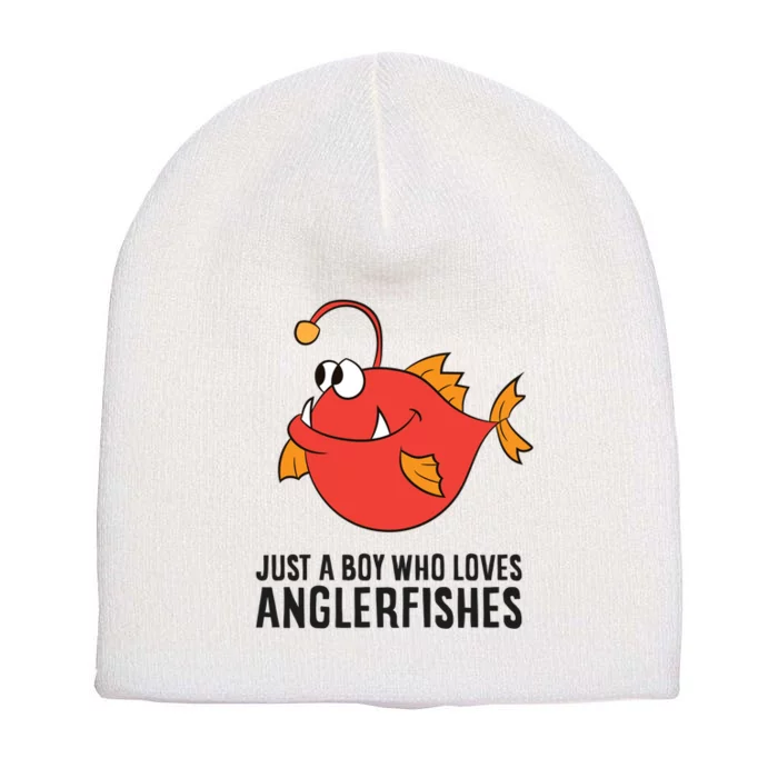 Just A Boy Who Loves Angler Fishes Short Acrylic Beanie