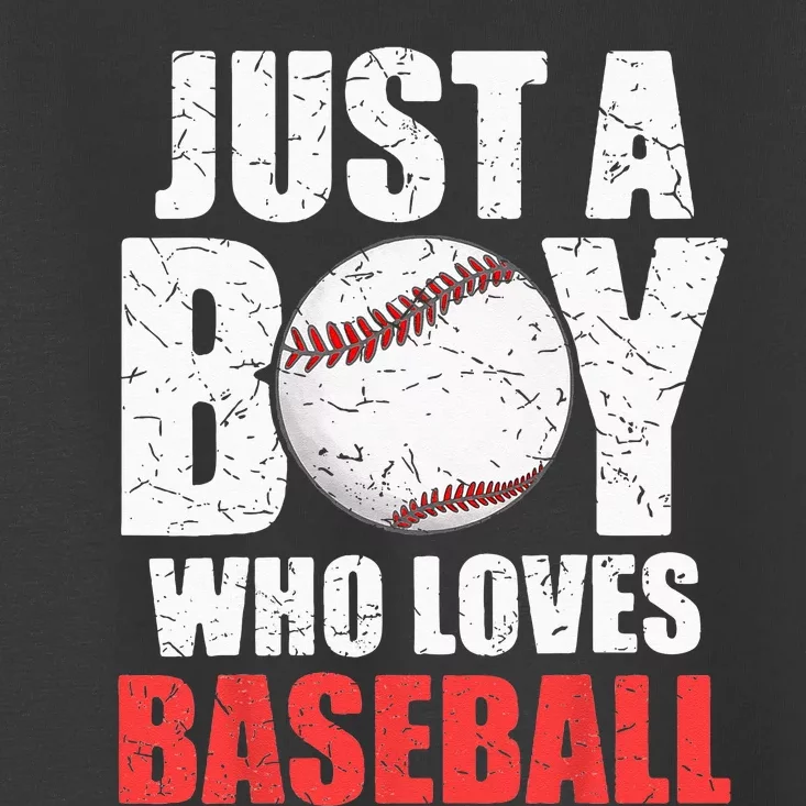 Just A Boy Who Loves Baseball Batter Catcher Pitcher Toddler T-Shirt