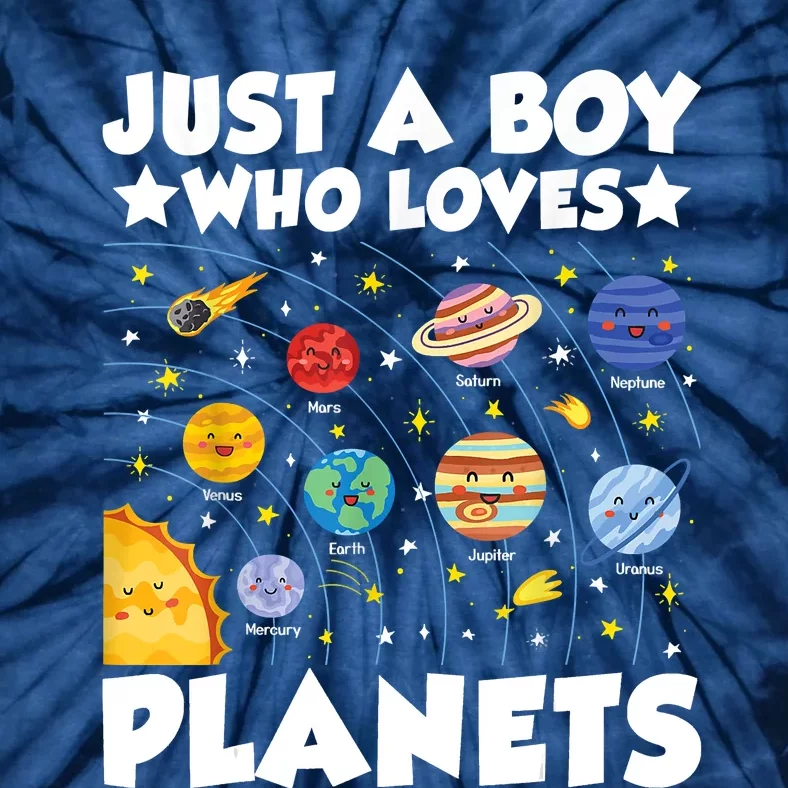 Just A Boy Who Loves Planets Solar System Space Science Geek Tie-Dye T-Shirt