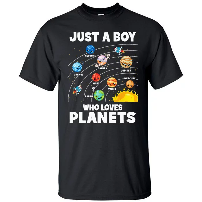 Just A Boy Who Loves Planets Solar System Astrology Space Tall T-Shirt