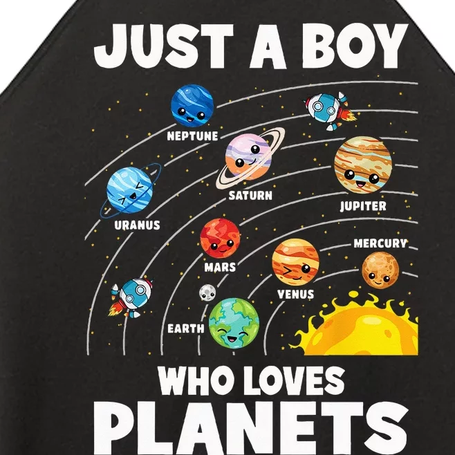 Just A Boy Who Loves Planets Solar System Astrology Space Women’s Perfect Tri Rocker Tank