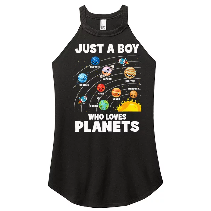 Just A Boy Who Loves Planets Solar System Astrology Space Women’s Perfect Tri Rocker Tank