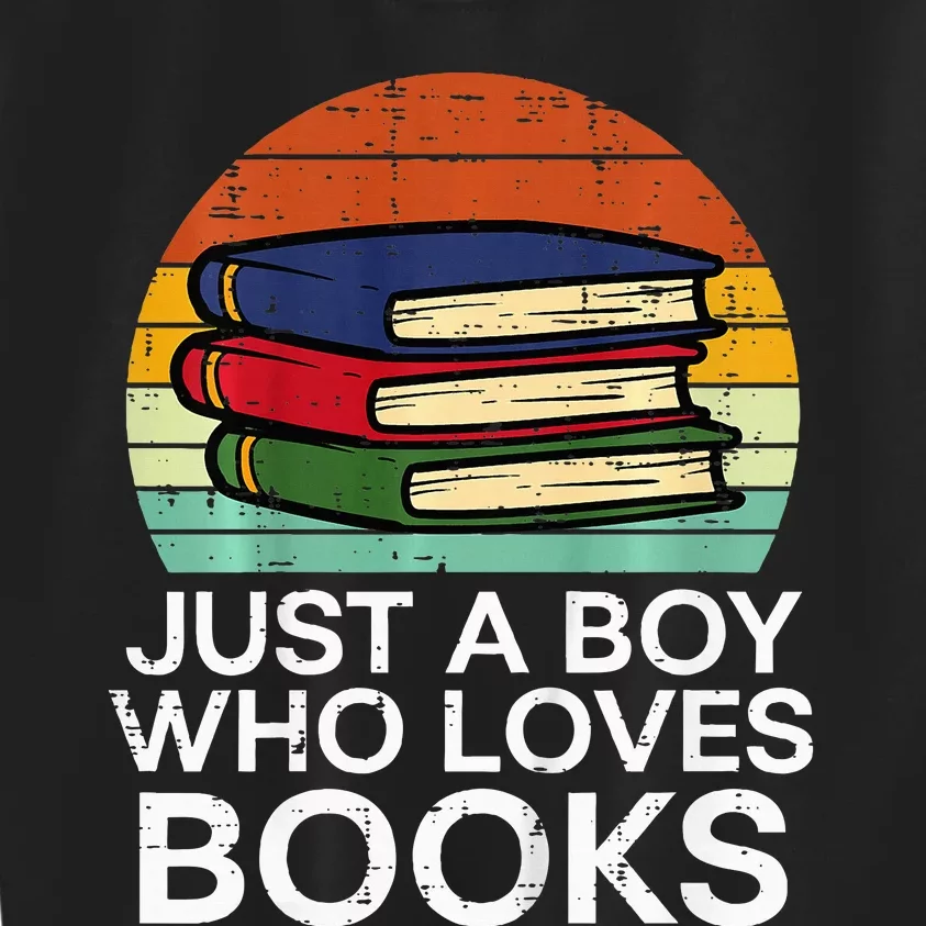 Just A Boy Who Loves Books Read Reading Librarian Kids Sweatshirt