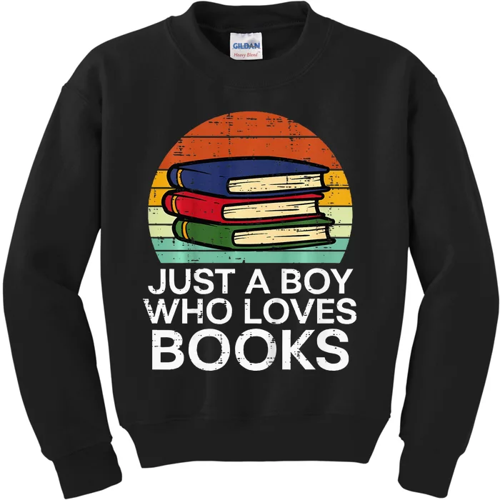 Just A Boy Who Loves Books Read Reading Librarian Kids Sweatshirt