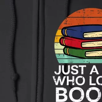 Just A Boy Who Loves Books Read Reading Librarian Full Zip Hoodie