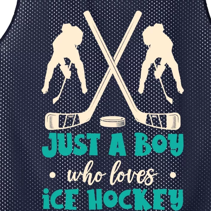 Just A Boy Who Loves Ice Hockey Ice Hockey Player Mesh Reversible Basketball Jersey Tank