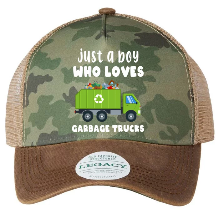 Just A Boy Who Loves Garbage Trucks Legacy Tie Dye Trucker Hat