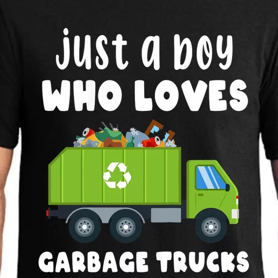 Just A Boy Who Loves Garbage Trucks Pajama Set