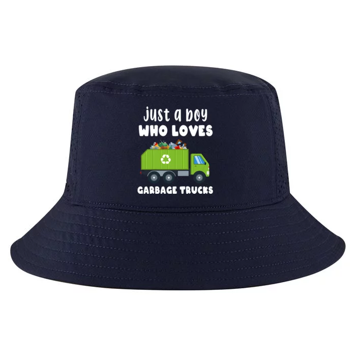 Just A Boy Who Loves Garbage Trucks Cool Comfort Performance Bucket Hat