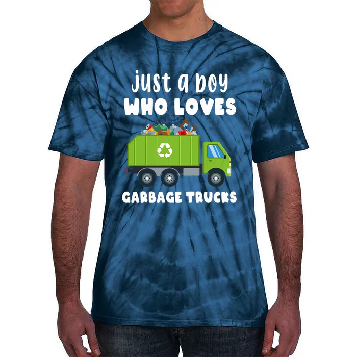 Just A Boy Who Loves Garbage Trucks Tie-Dye T-Shirt