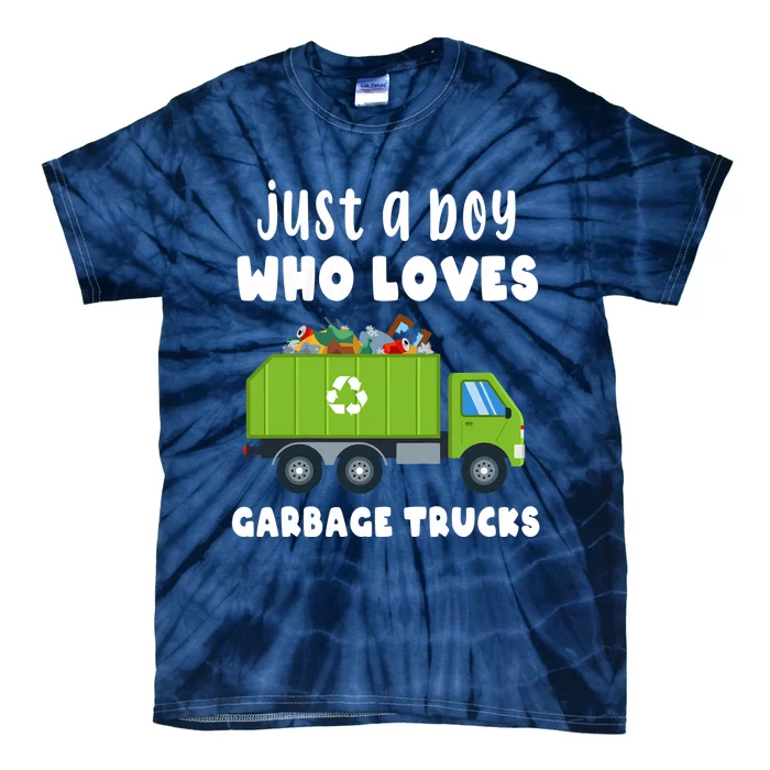 Just A Boy Who Loves Garbage Trucks Tie-Dye T-Shirt