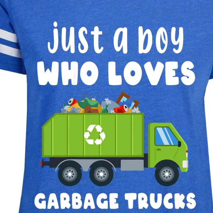 Just A Boy Who Loves Garbage Trucks Enza Ladies Jersey Football T-Shirt