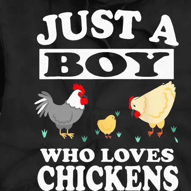 Just A Boy Who Loves Chickens Farm Chicken Gift Tie Dye Hoodie