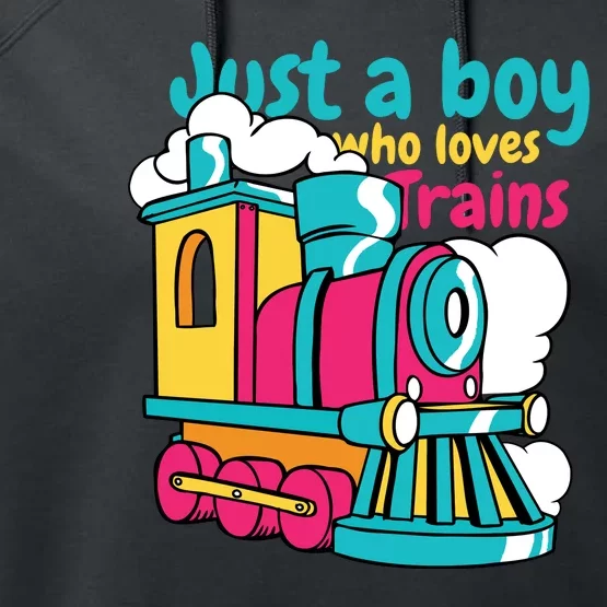 Just A Boy Who Loves Trains Cute Performance Fleece Hoodie