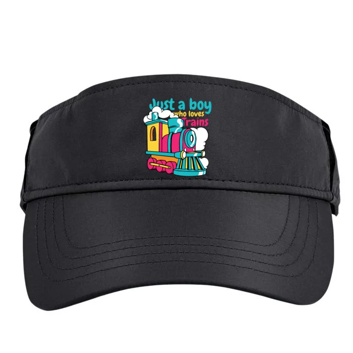 Just A Boy Who Loves Trains Cute Adult Drive Performance Visor