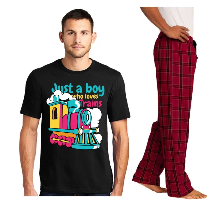 Just A Boy Who Loves Trains Cute Pajama Set