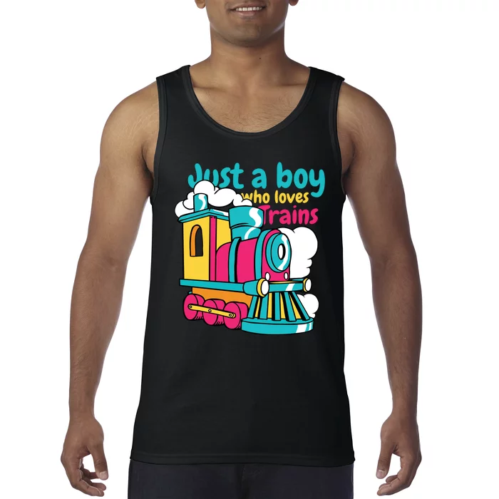 Just A Boy Who Loves Trains Cute Tank Top