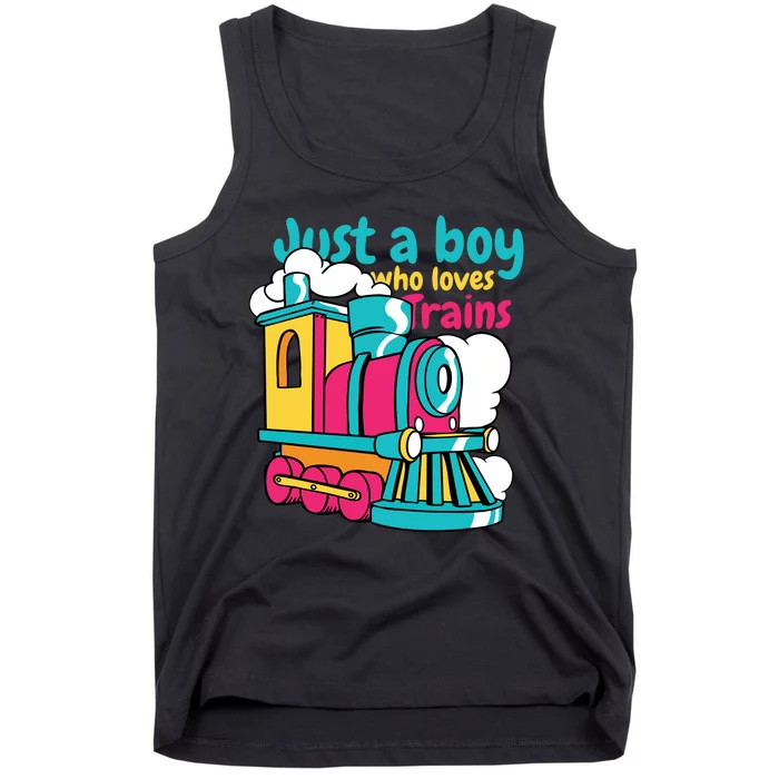 Just A Boy Who Loves Trains Cute Tank Top