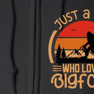 Just A Boy Who Loves Bigfoot Funny Sasquatch Full Zip Hoodie