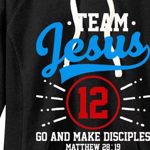 Jesus And Baseball Team Jesus Christian Matthew 2819 Verse Women's Fleece Hoodie